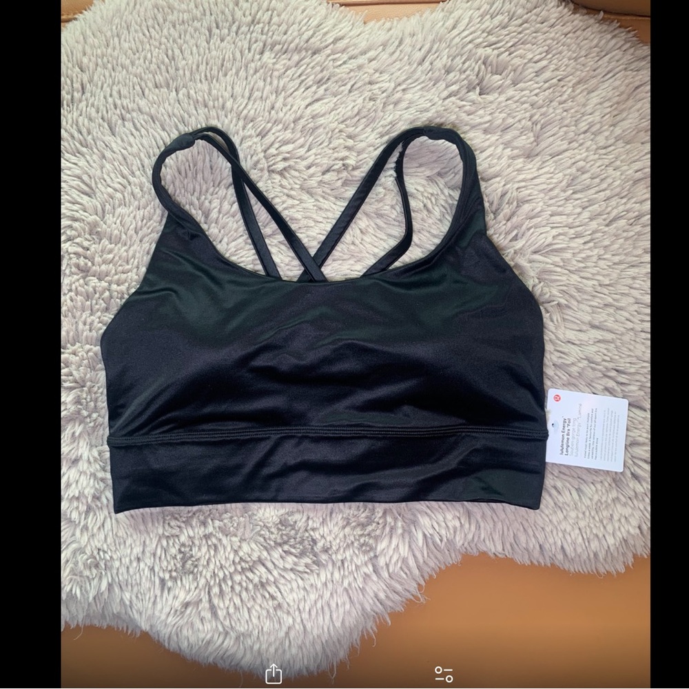Lululemon Energy Longline Bra B/D Foil | NWT | Black | Size 10